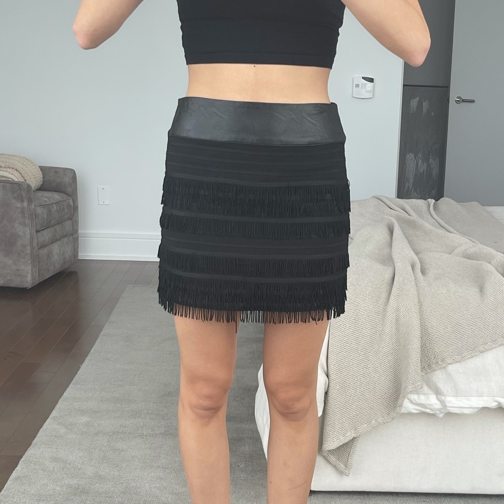 Fringe mini skirt from Saks worn twice